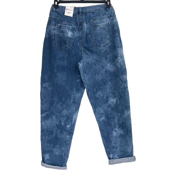 INC SZ 10/30 Tapered Cuffed Ankle Jeans High-Rise Stretch Medium Wash Indigo New - Picture 4 of 10